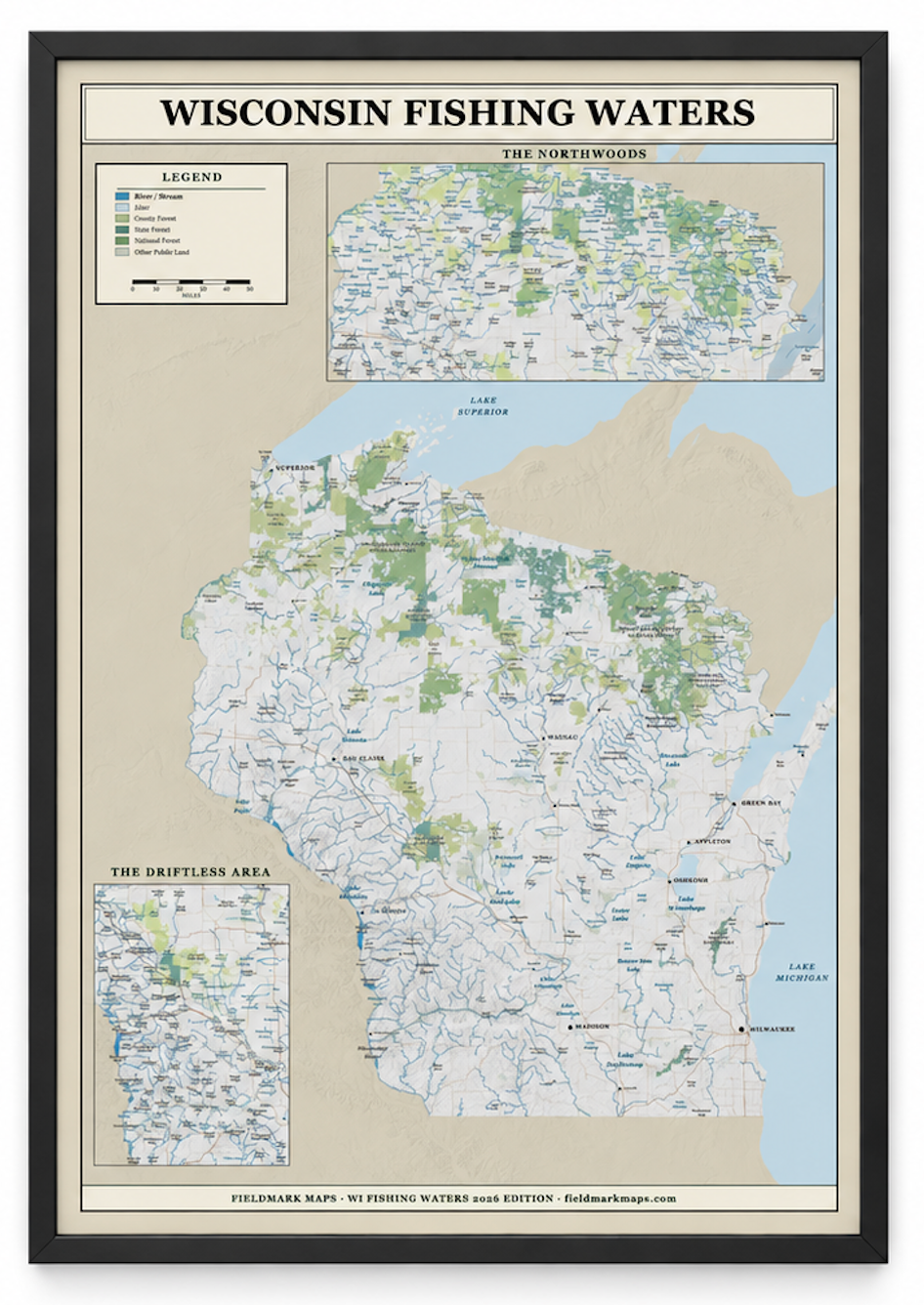 Wisconsin Fishing Waters Map (2026 Edition)